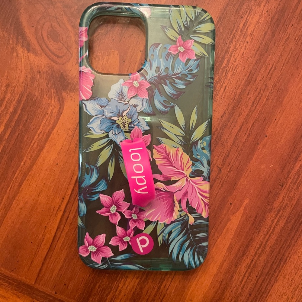 Loopy Case in Clear Sea Glass Floral